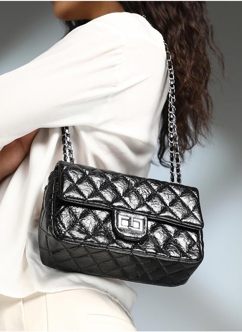 The Quilted-Chainlink Sling Bag