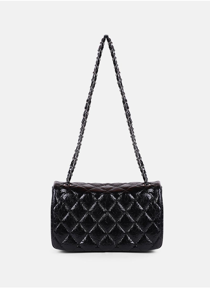 The Quilted-Chainlink Sling Bag