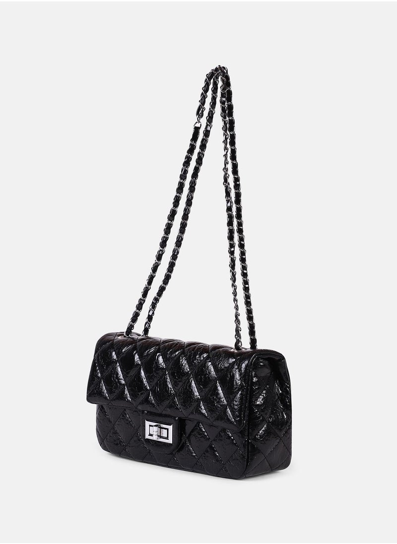 The Quilted-Chainlink Sling Bag
