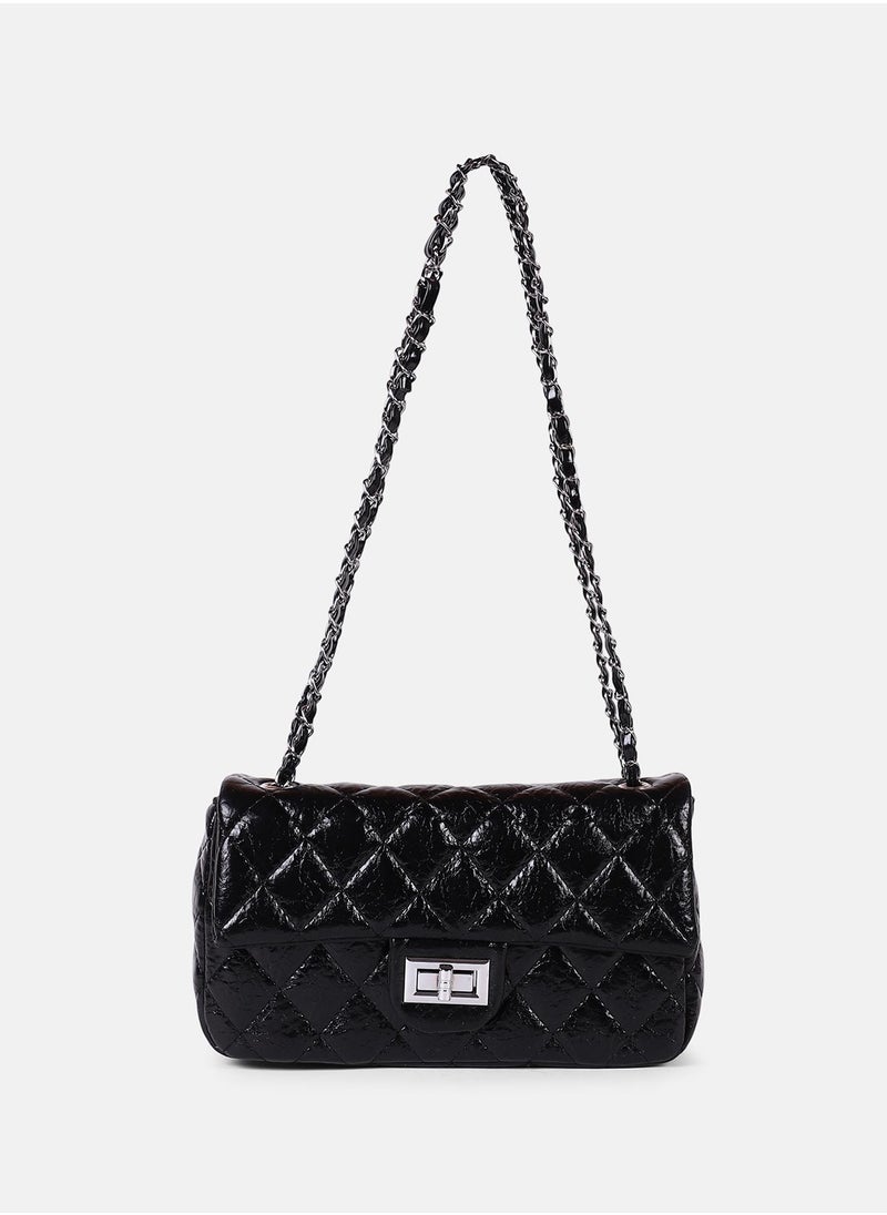 The Quilted-Chainlink Sling Bag