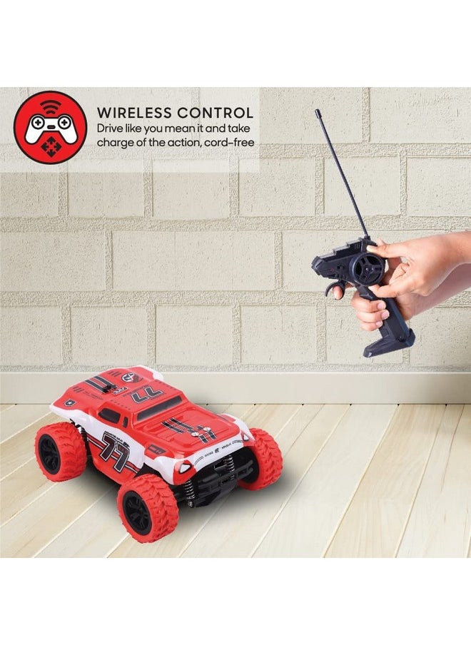Sharper Image Monster Baja Truck Wireless Remote Controlled Car|360° Rotating|High Speed Off Road|Top Brand in USA |Red Color RC Car for Kids 6 Yrs+|Birthday Gift| Outdoor All Terrain| Made in India