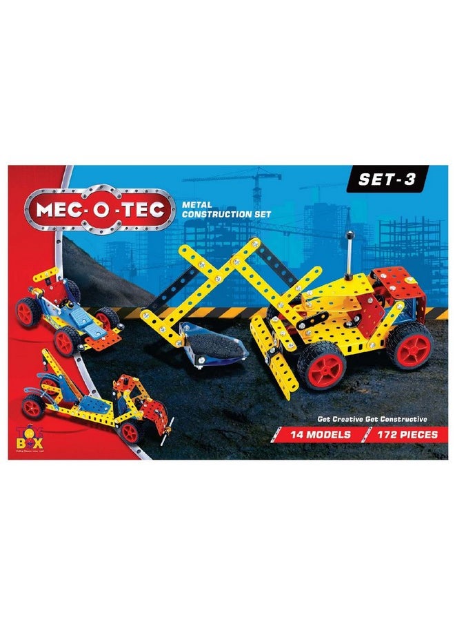 Toysbox MEC - O - Tec Set 3 Metal Construction Toy, Building Blocks, Educational Toys for 6+ yrs Boys and Girls, Multicolor