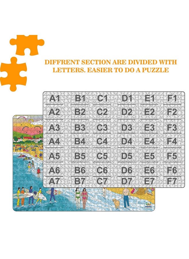 Webby Beach Illustration Wooden Puzzle | Best Gift for Teenager | Fun & Challenging| Puzzle for Adult & 14+ Kids, 1000 Pieces Puzzle