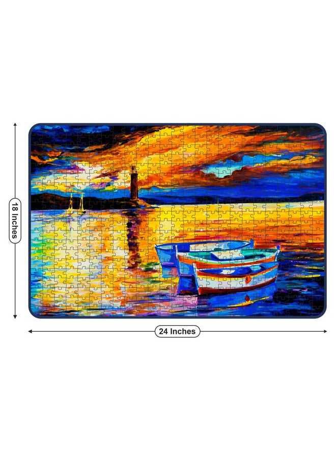 Webby Sunset Landscape Painting Jigsaw Puzzle, 500 Pieces
