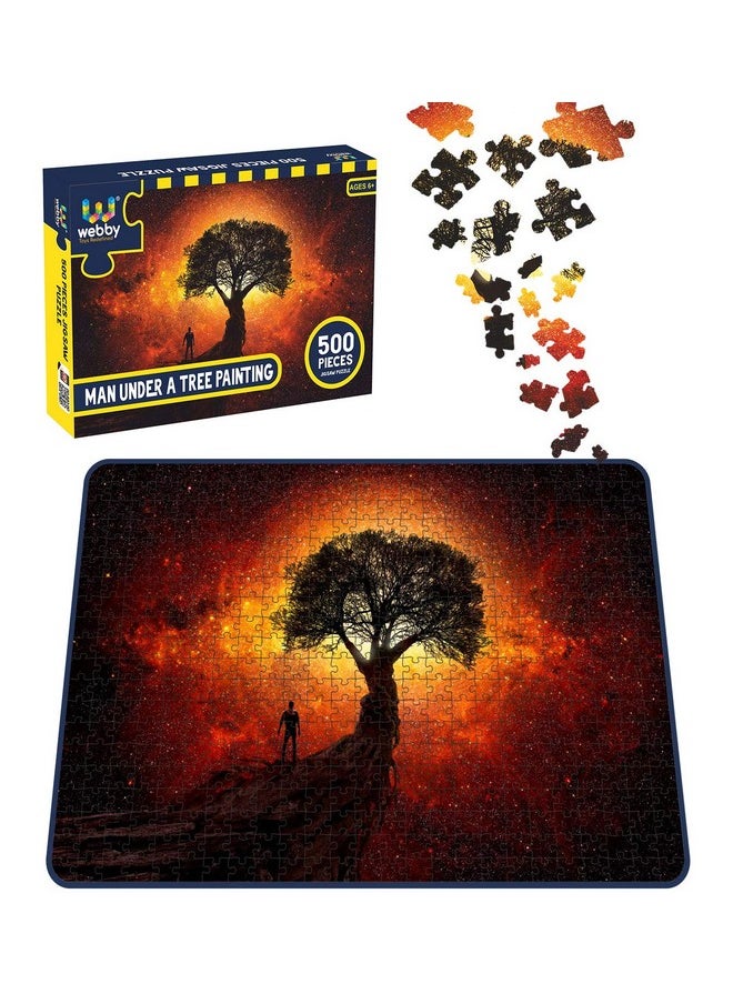 Webby Man Under A Tree Painting Jigsaw Puzzle, 500 Pieces