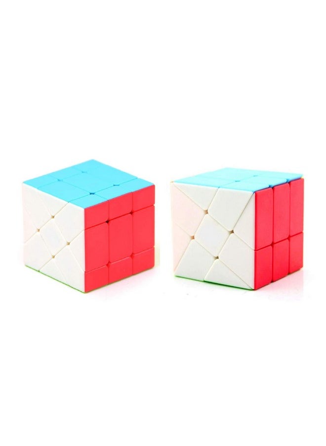D ETERNAL Cube Combo Set of High Speed Windmill and Fisher Cube Set Magic Puzzle Cube Game Toy (Combo(Windmill + Fisher) Cube)