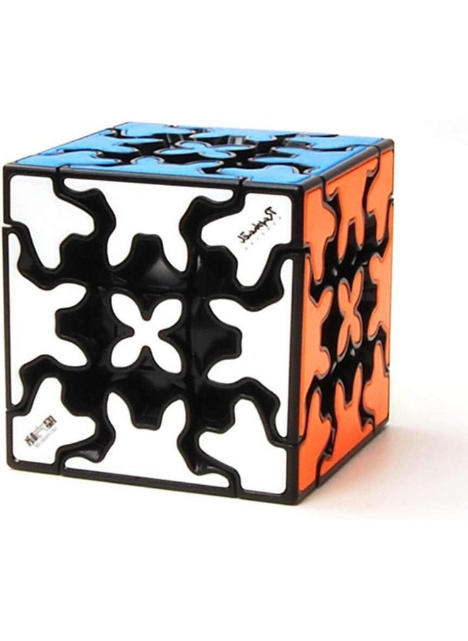D ETERNAL QiYi Gear 3x3 (Tiled) Black Speed Magic Cube Puzzle Twist Puzzle Toy (3 Layer Gear Cube)