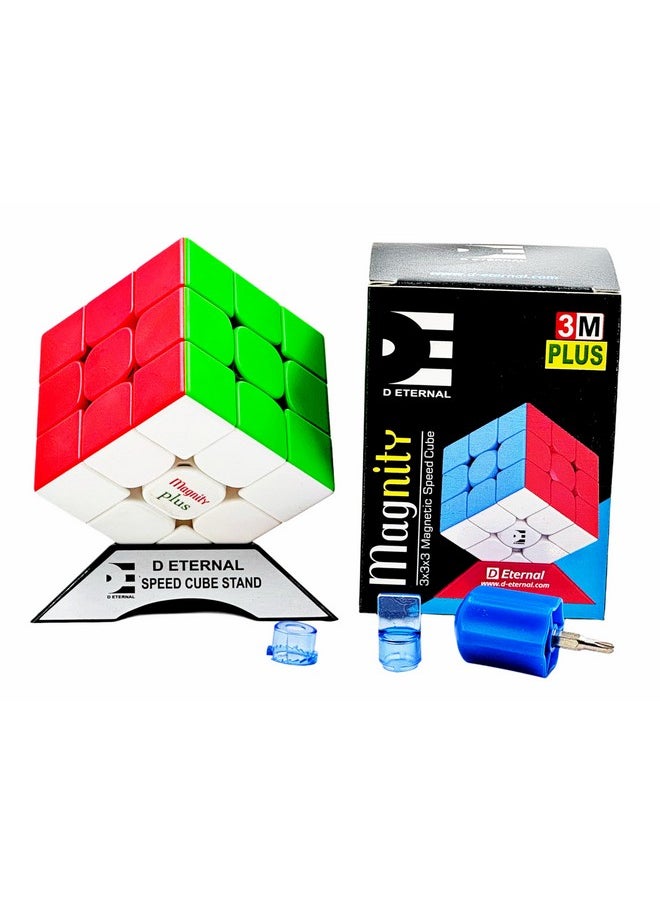 D ETERNAL Magnity 3M Plus Magnetic 3x3 Stickerless Cube | Customized & Improved Version of MoYu RS3M | rs3m 2020 Speedcube for Kids & Adults Magic Speedy Magnet Cube 3 by 3 with Dual Adjustment
