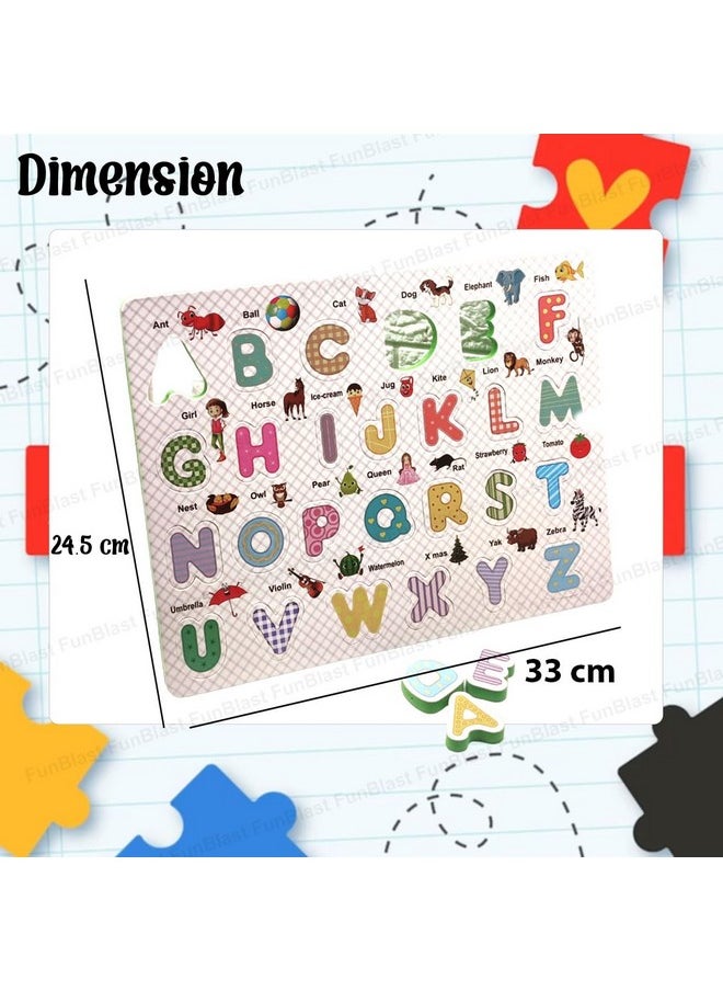 FunBlast Capital Alphabet Eva Puzzle Board for Kids - Learning Board for Kids, Play and Learn Puzzle Foam Mat (Pack of 1;Multicolor) (Alphabet)