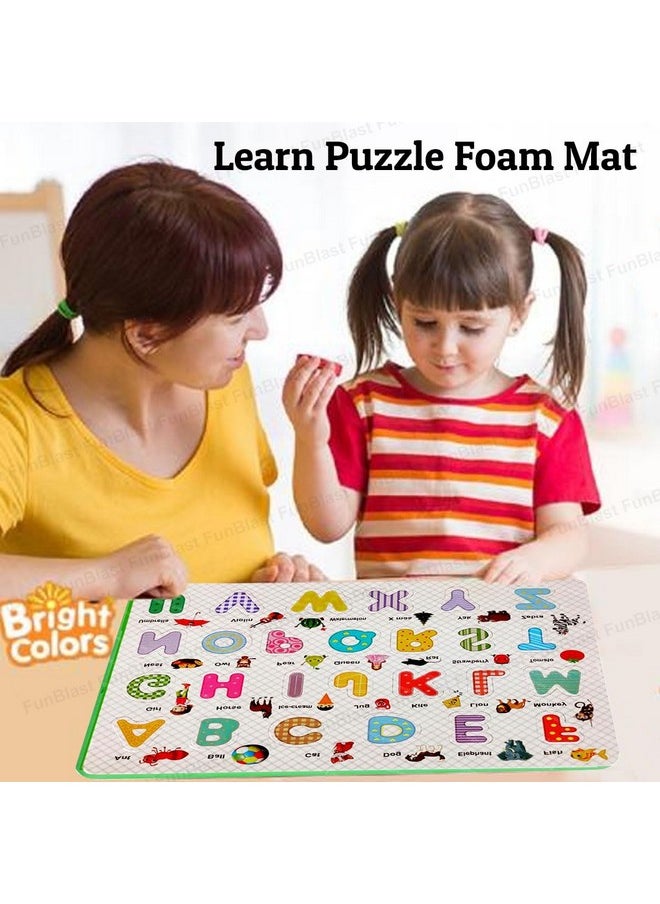 FunBlast Capital Alphabet Eva Puzzle Board for Kids - Learning Board for Kids, Play and Learn Puzzle Foam Mat (Pack of 1;Multicolor) (Alphabet)
