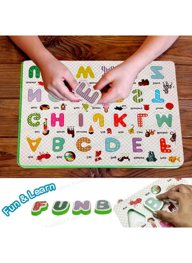 FunBlast Capital Alphabet Eva Puzzle Board for Kids - Learning Board for Kids, Play and Learn Puzzle Foam Mat (Pack of 1;Multicolor) (Alphabet)
