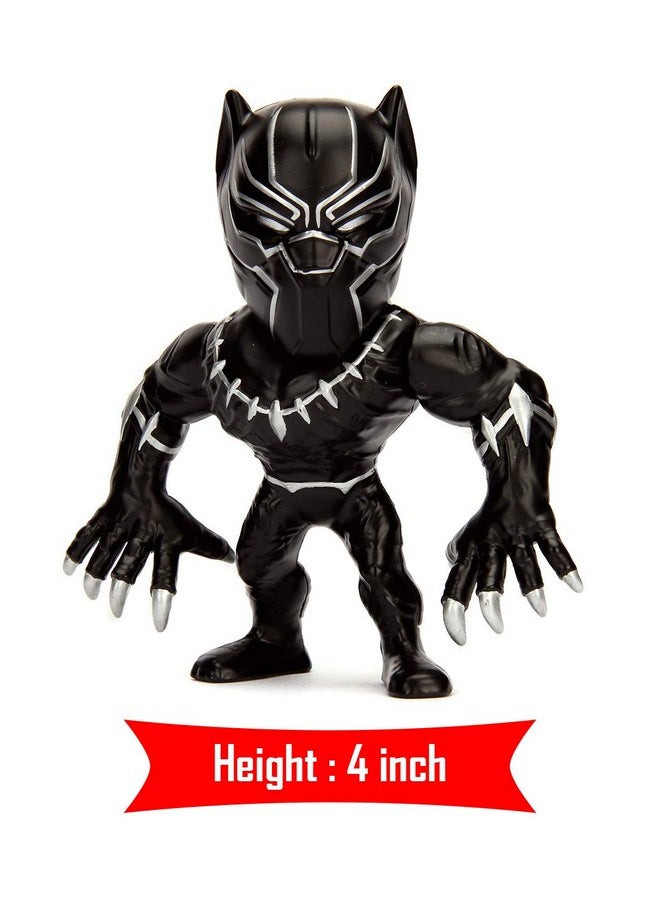 Jada Toys Diecast Metal Marvel 4 inch Black Panther Action Figure for Kids Boys Girls Age 8 Years and Above
