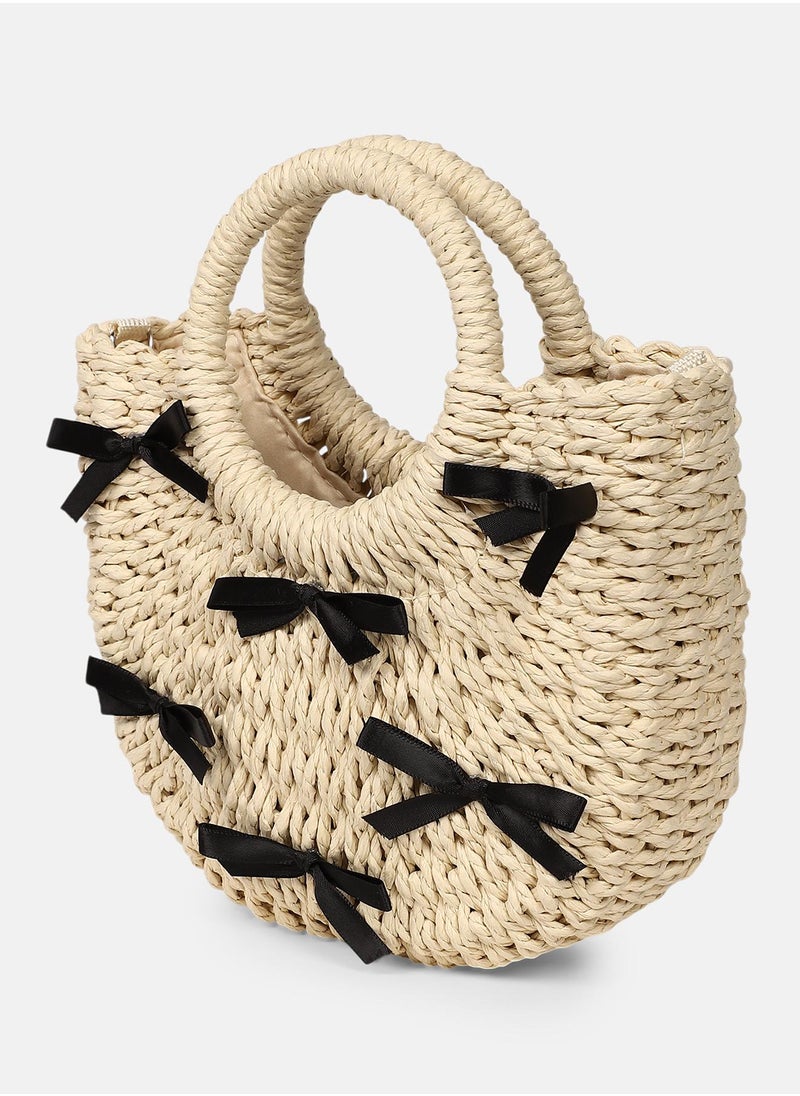 The Bow-Straw Hand Bag