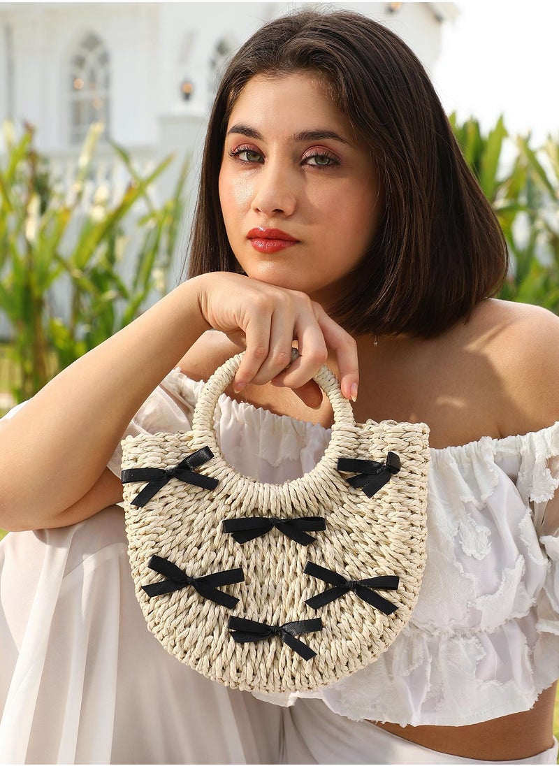 The Bow-Straw Hand Bag