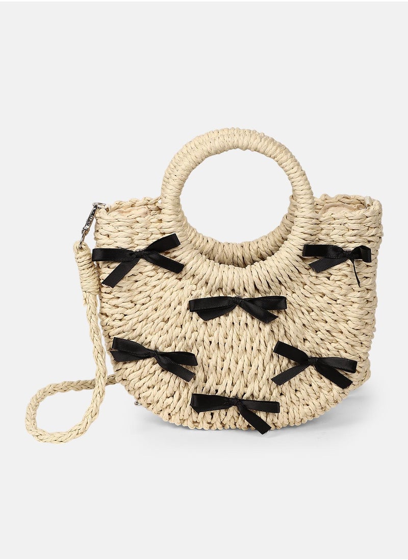 The Bow-Straw Hand Bag
