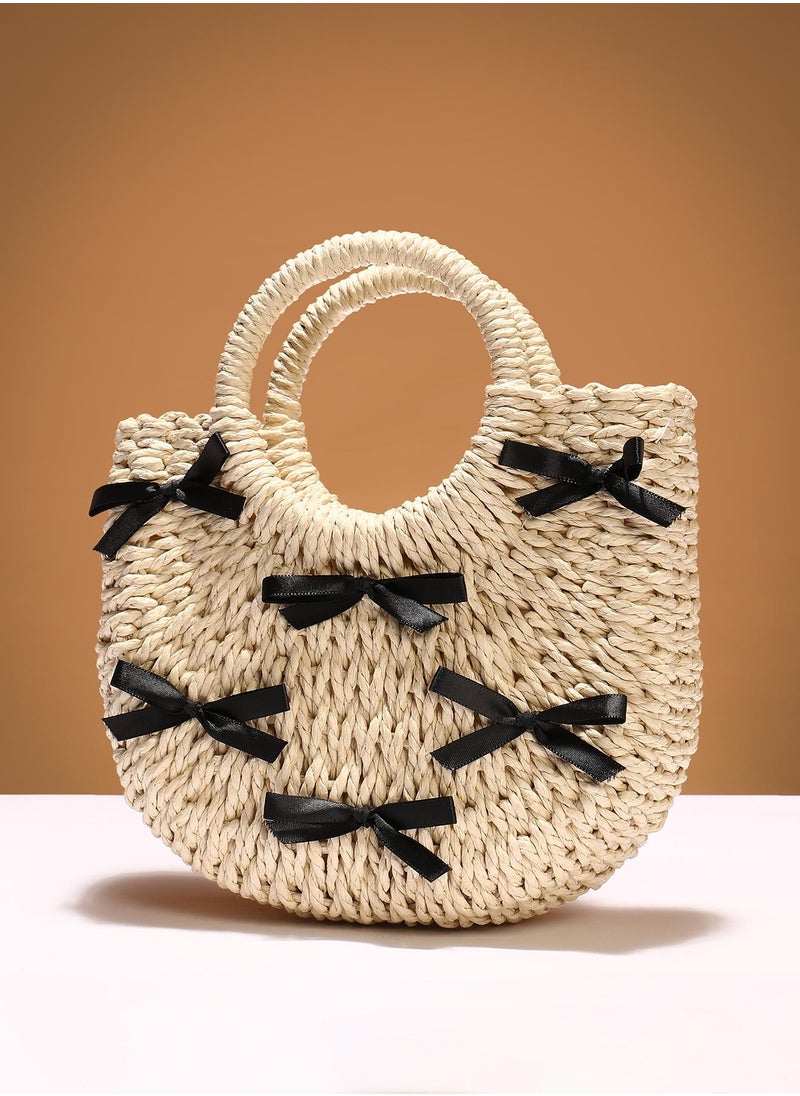 The Bow-Straw Hand Bag