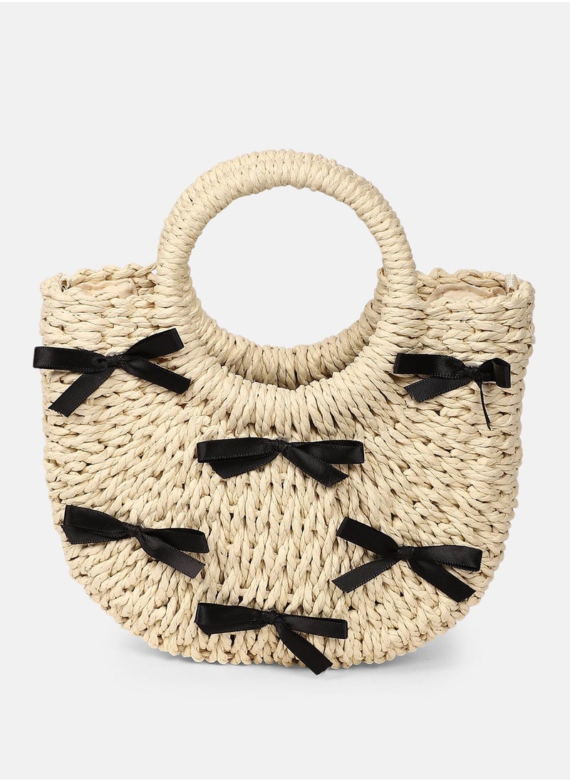 The Bow-Straw Hand Bag