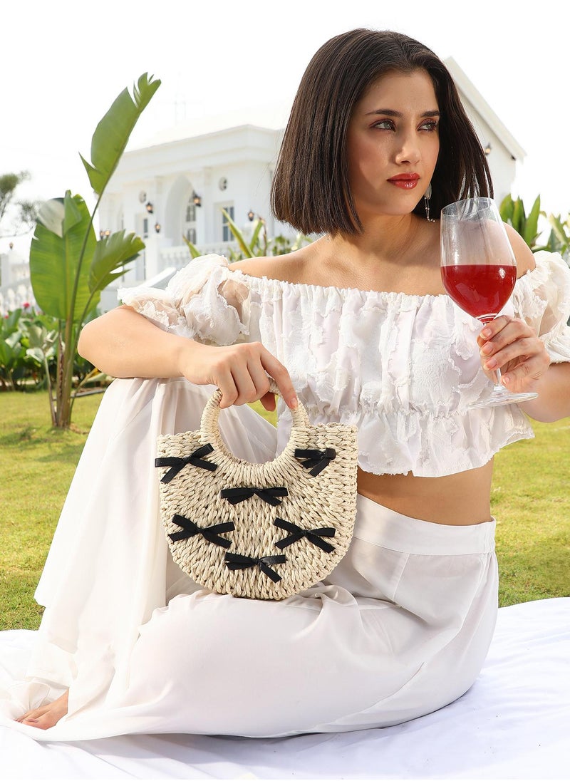 The Bow-Straw Hand Bag