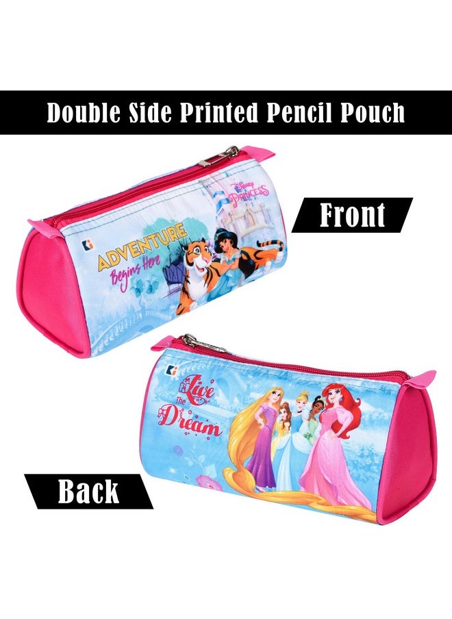 حقيبة أقلام كوبر إندستريز | حقيبة سفر متعددة الاستخدامات | حافظة أقلام للأطفال | حقائب أقلام مدرسية متعددة الاستخدامات | علبة هندسية | أميرات ديزني | كبير | وردي وأزرق