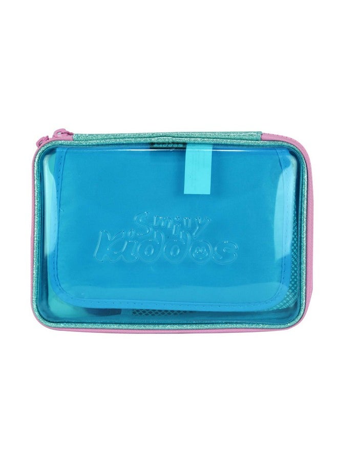 Smily Kiddos | Smily PVC Pencil Case (Light Blue) | Kids & School Pencil Case | School Pencil case | Pencil Case for Boys & Girls | Girls Stylish Pencil Box