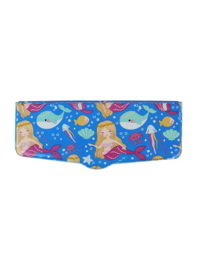 Smily Kiddos Multi Functional Pop Out Pencil Box for Kids Stationery for Children | 24.5 x 4 x 10cm | - Mermaid Theme - Blue