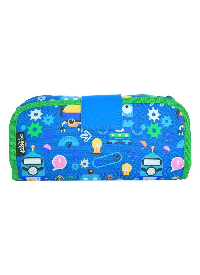 Smily Kiddos | Fancy Strap Pencil Case (Blue) | Kids&School Pencil Cases | Pencil Case for Kids | Boys & Girls Pencil Case | Pencil Pouch for Kids | Blue for Pencil Case