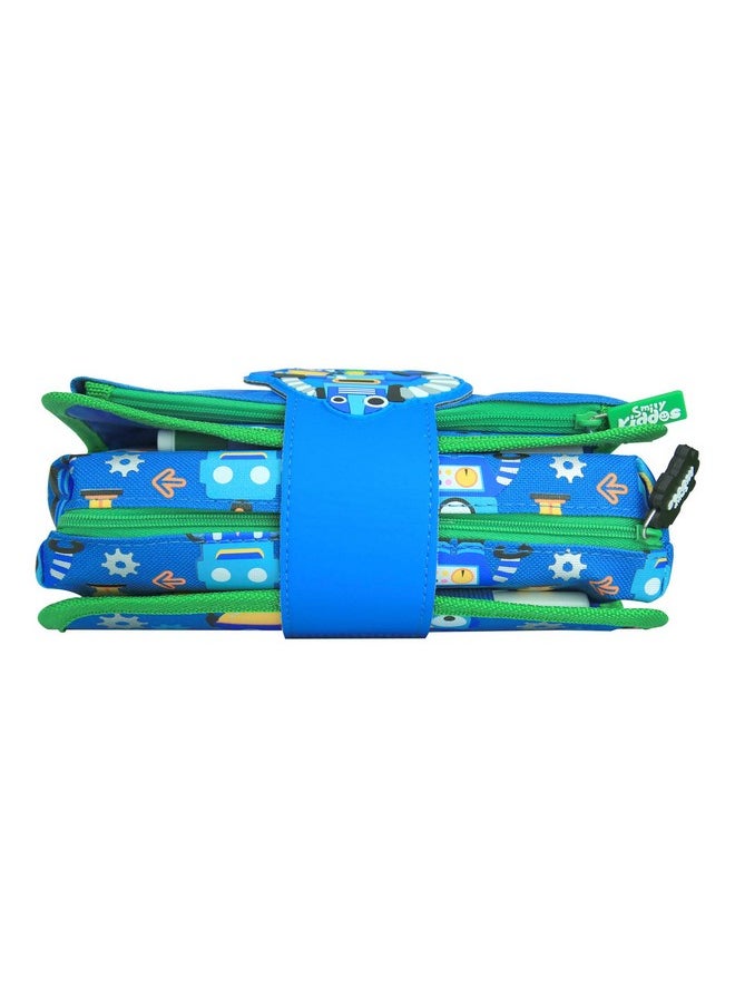 Smily Kiddos | Fancy Strap Pencil Case (Blue) | Kids&School Pencil Cases | Pencil Case for Kids | Boys & Girls Pencil Case | Pencil Pouch for Kids | Blue for Pencil Case