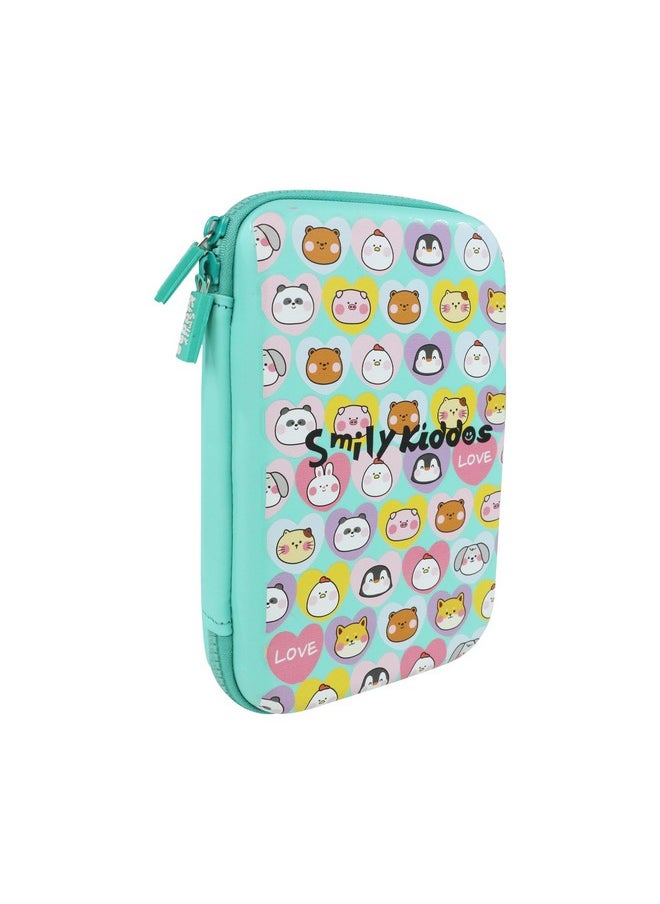 Smily Kiddos Single Compartment Pencil Case Stylish Cute Large Capacity Hardtop EVA Pencil Case Organizer School Kids Girls Women Pen Holder Pouch Multi Purpose| Animals - Multicolor