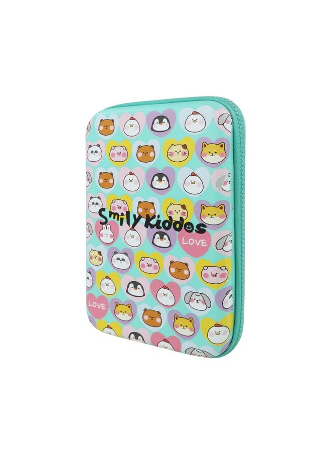 Smily Kiddos Single Compartment Pencil Case Stylish Cute Large Capacity Hardtop EVA Pencil Case Organizer School Kids Girls Women Pen Holder Pouch Multi Purpose| Animals - Multicolor