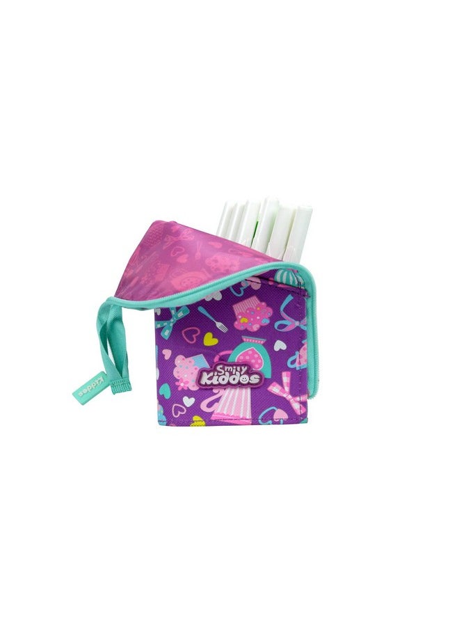 Smily Kiddos | Smily Pen Holder Case (Purple) | Kids Pencil Pouch | School Pencil Pouch | Purple Pencil Pouch | Pencil case for Kids | Online Pencil Pouch