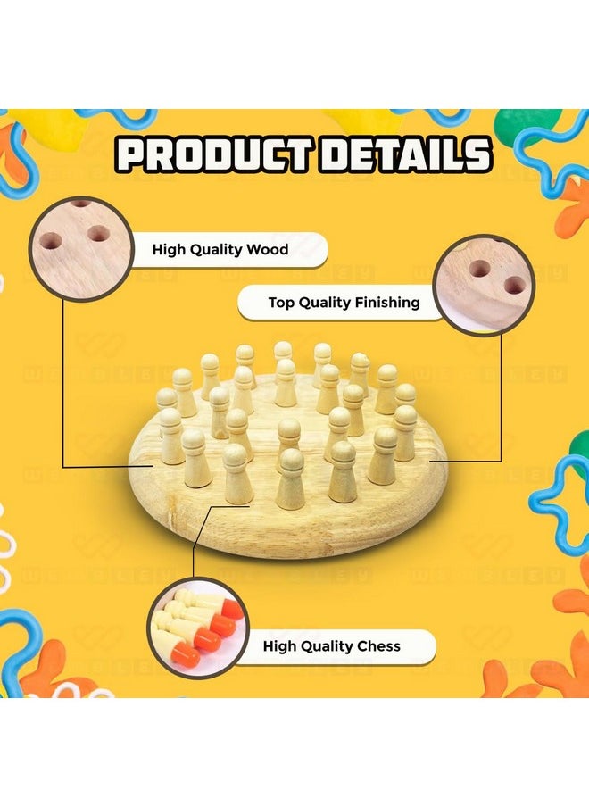 Wembley Wooden Memory Match Stick Chess Game Matching Board Game for Kids 3+ Color Learning Educational Interactive Indoor Games for Boys Girls Birthday Gift