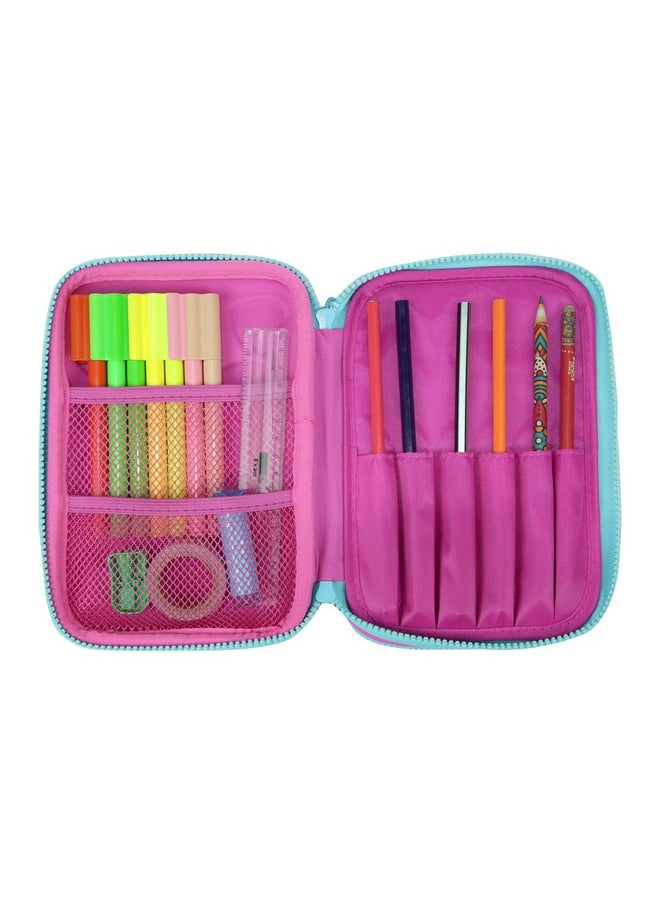 Smily Kiddos | Smily Double Compartment Pencil Case (Pink) | Pencil Box for Kids| Kids School Pencil Cases