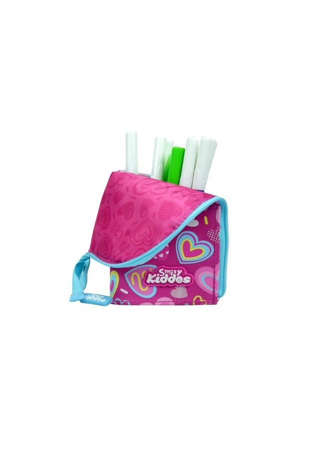Smily Kiddos | Smily Pen Holder Case (Pink) | Girls Pencil Case Stylish | Kids & School Pencil Pouch | Pencil Case for Kids | Pink Pencil Case