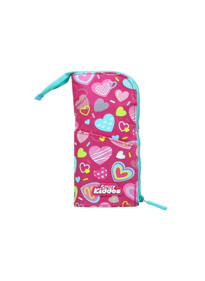 Smily Kiddos | Smily Pen Holder Case (Pink) | Girls Pencil Case Stylish | Kids & School Pencil Pouch | Pencil Case for Kids | Pink Pencil Case