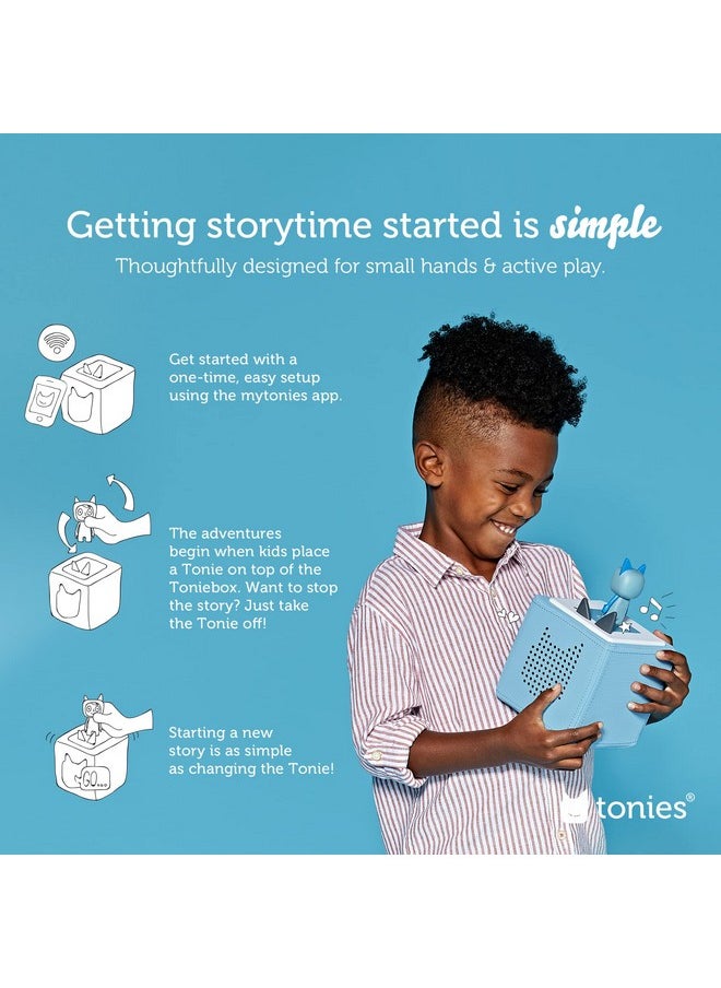 Toniebox Audio Player Starter Set With Chase, Skye, Marshall, And Playtime Puppy - Listen, Learn, And Play With One Huggable Little Box - Light Blue