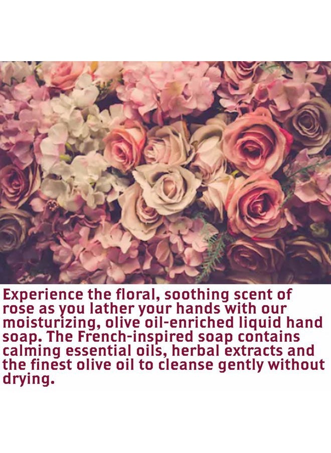 Liquid Hand Soap Rose & Essential Oils. All Natural - Cleansing, Germ-Fighting, Moisturizing Hand Wash for Kitchen & Bathroom - Gentle, Mild & Natural Scented - 18.5 OZ