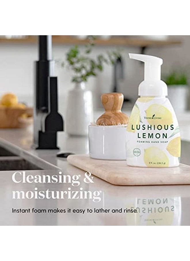 Lushious Lemon Foaming Hand Soap 8 fl oz, 3-Pack | Citrusy-Scented Soft Hand Wash | Plant-Based Cleanser with Aloe & Gingko Biloba Moisturizing Formula