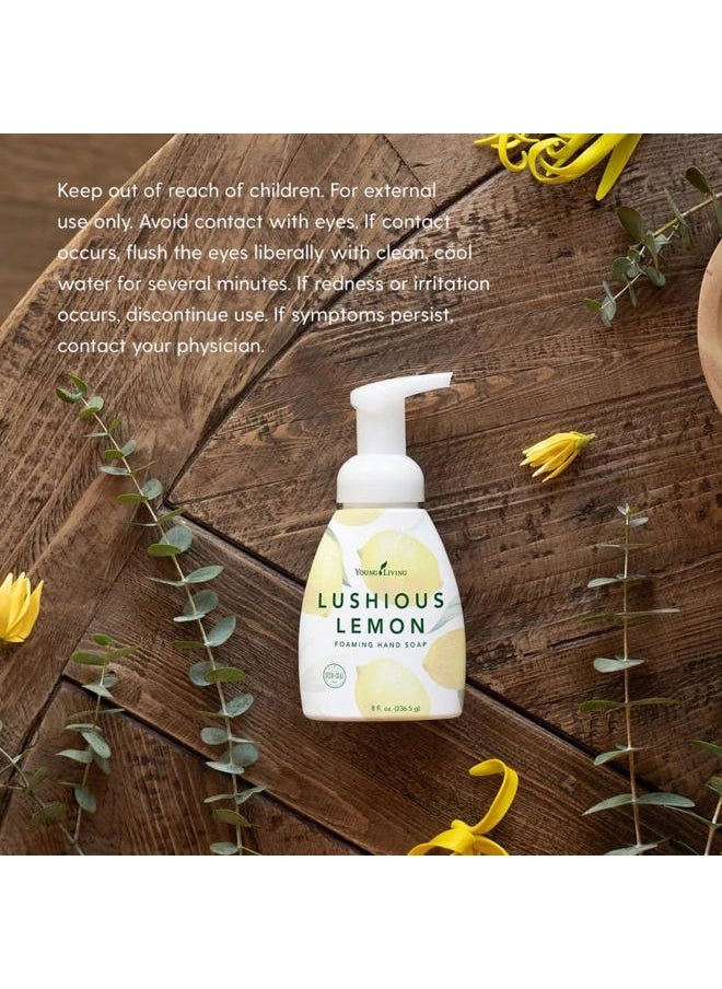 Lushious Lemon Foaming Hand Soap 8 fl oz, 3-Pack | Citrusy-Scented Soft Hand Wash | Plant-Based Cleanser with Aloe & Gingko Biloba Moisturizing Formula