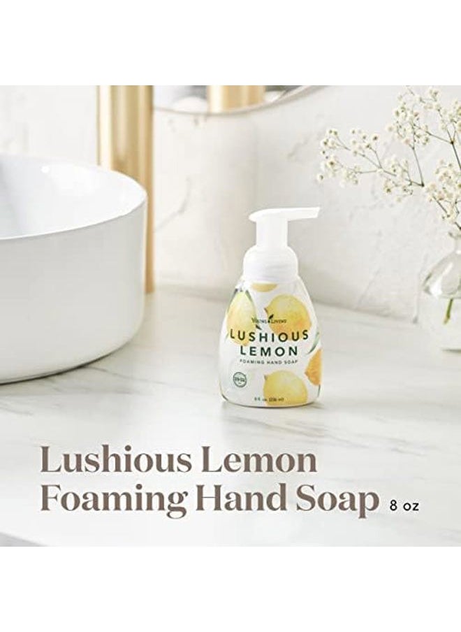 Lushious Lemon Foaming Hand Soap 8 fl oz, 3-Pack | Citrusy-Scented Soft Hand Wash | Plant-Based Cleanser with Aloe & Gingko Biloba Moisturizing Formula