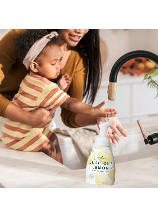 Lushious Lemon Foaming Hand Soap 8 fl oz, 3-Pack | Citrusy-Scented Soft Hand Wash | Plant-Based Cleanser with Aloe & Gingko Biloba Moisturizing Formula