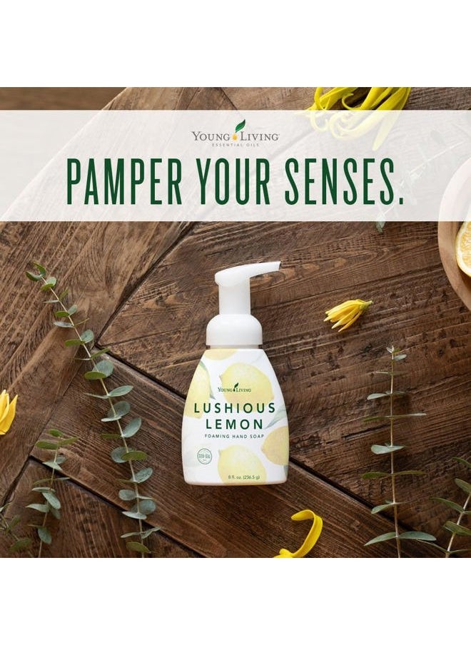 Lushious Lemon Foaming Hand Soap 8 fl oz, 3-Pack | Citrusy-Scented Soft Hand Wash | Plant-Based Cleanser with Aloe & Gingko Biloba Moisturizing Formula