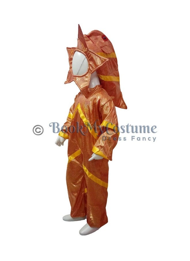 BookMyCostume StarFish Star Fish Orange Golden Water Animal Kids Fancy Dress Costume 4-5 years