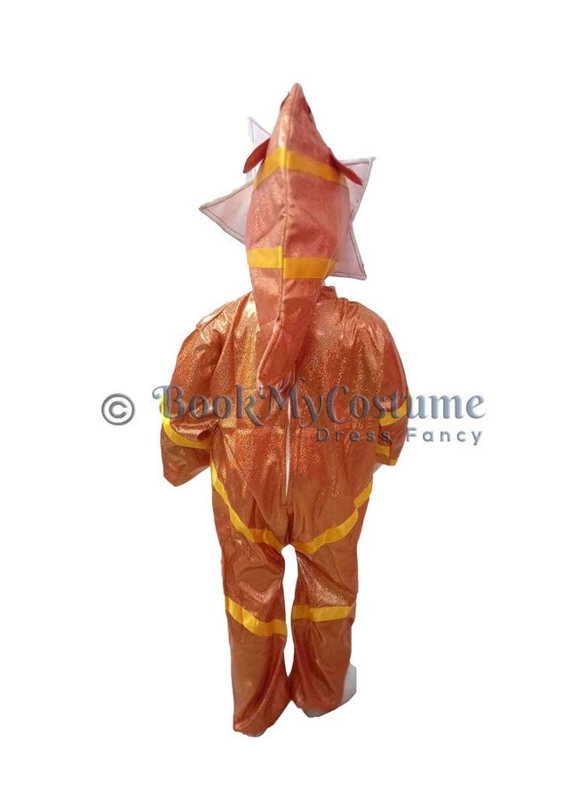 BookMyCostume StarFish Star Fish Orange Golden Water Animal Kids Fancy Dress Costume 4-5 years