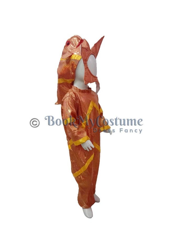 BookMyCostume StarFish Star Fish Orange Golden Water Animal Kids Fancy Dress Costume 4-5 years