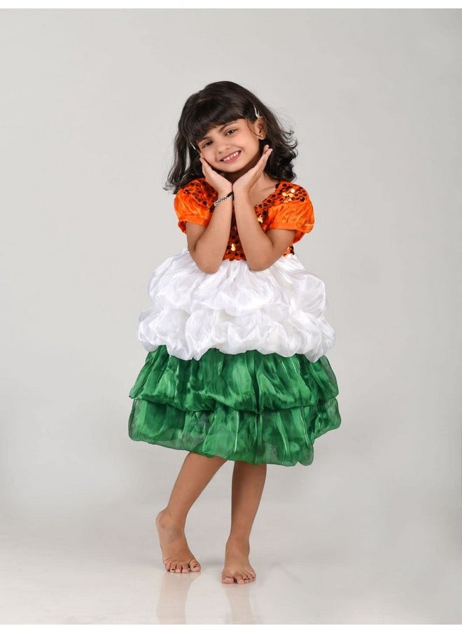 BookMyCostume Tri Colored Frock Independence Day Fancy Dress Costume 7-8 years