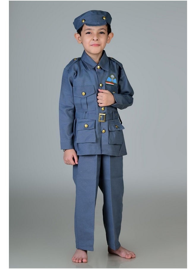 BookMyCostume Indian Air Force with Whistle Professional Community Helper Kids Fancy Dress Costume - Grey 9-10 years