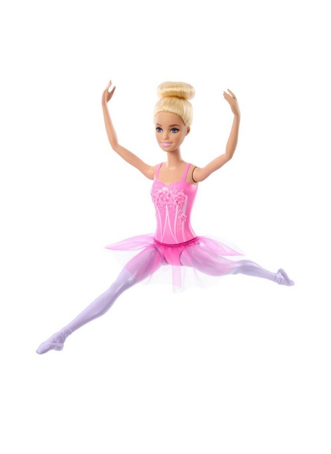 Barbie Ballerina Doll, Blonde Fashion Doll Wearing Purple Removable Tutu, Posed with Ballet Arms & “en Pointe” Toe Shoes