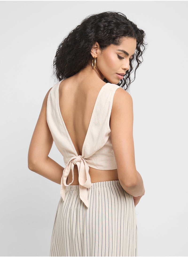 V-Neck Cropped Top