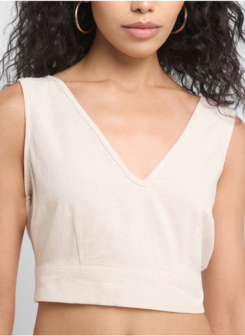 V-Neck Cropped Top