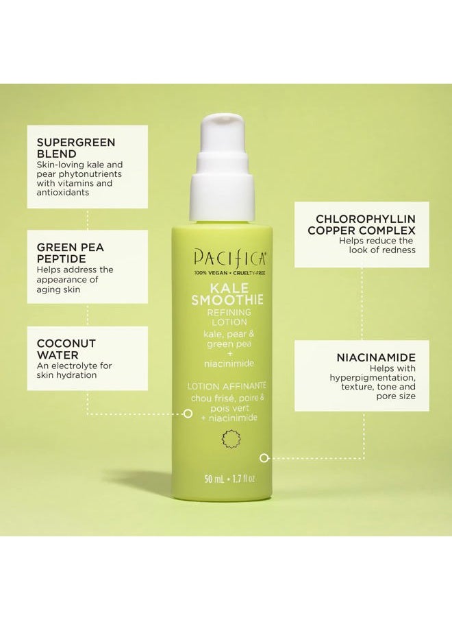 Face Moisturizer - Kale Smoothie Face Lotion w/Niacinamide, Copper, Super Foods & Plant Extract - Reduces Pore Size & Redness, Improves Skin Texture Vegan & Cruelty-Free Dermatologist Tested